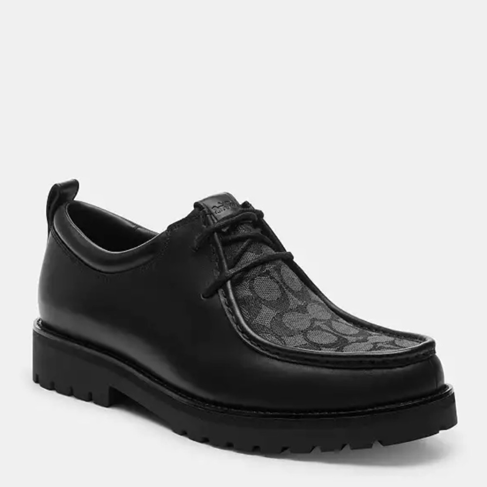 Coach Men's Black and Gray Leather Oxfords